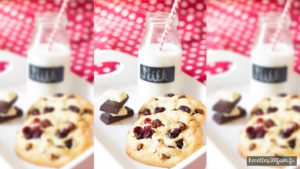 Recette de cookies au chocolat blanc, amandes et cranberries