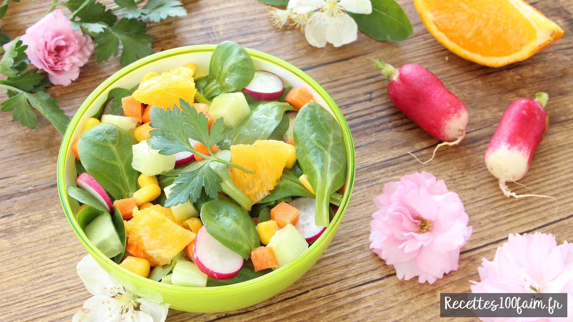 salade radis concombre orange carotte