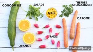 ingredients salade radis concombre