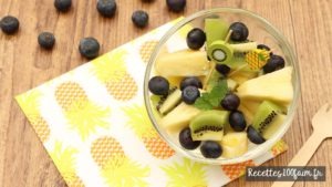 recette salade de fruits ananas myrtille kiwi