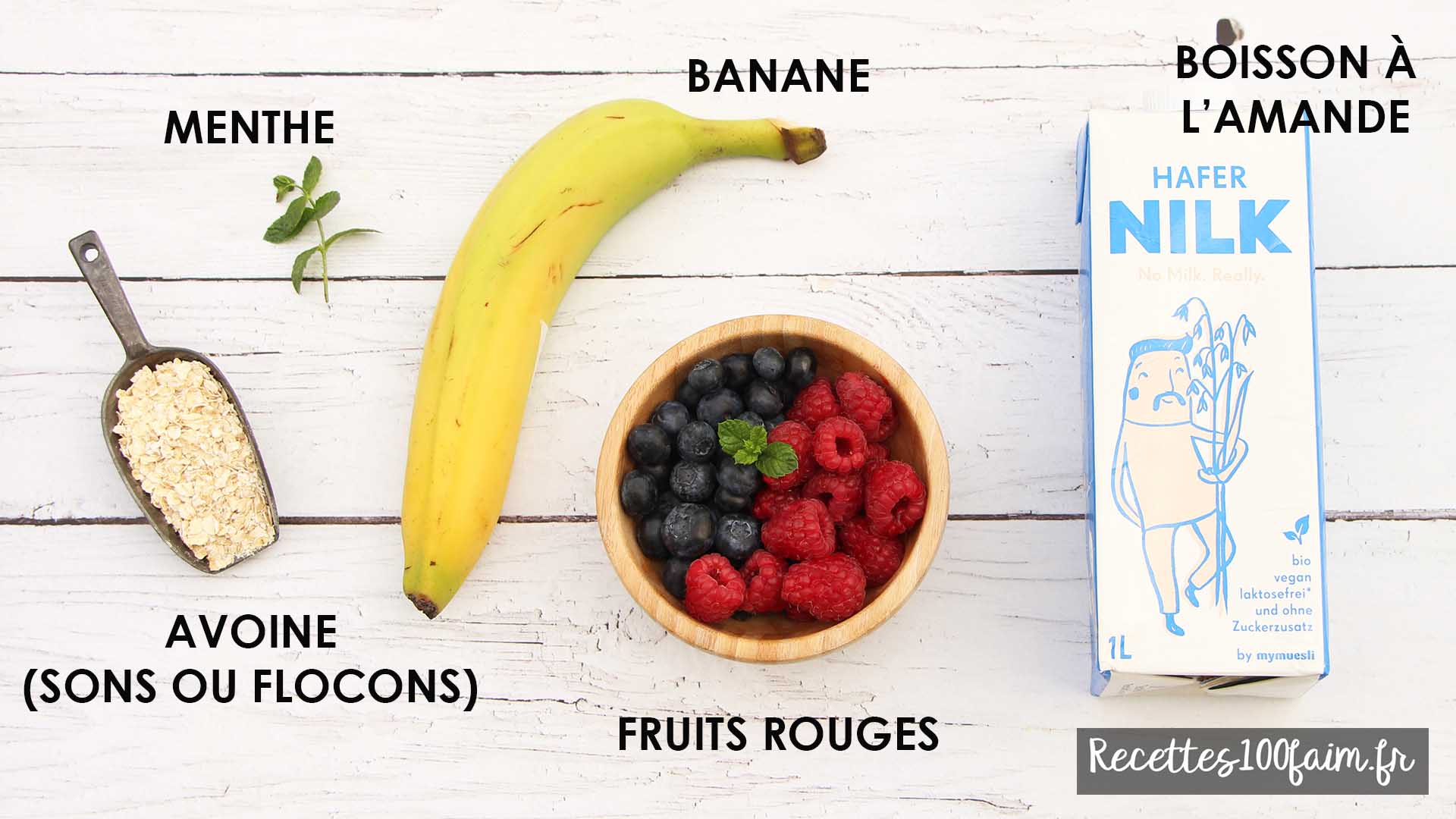 Smoothie fruits rouge, banane & avoine | Recettes100faim
