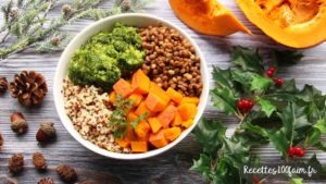 recette bowl lentille quinoa boulgour potimarron brocoli