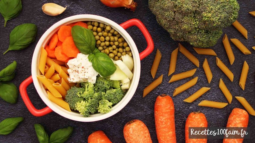 one pot pasta carotte brocoli petit pois