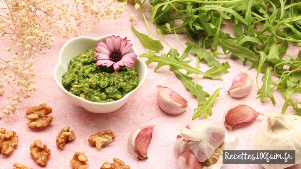 recette sauce pesto roquette noix