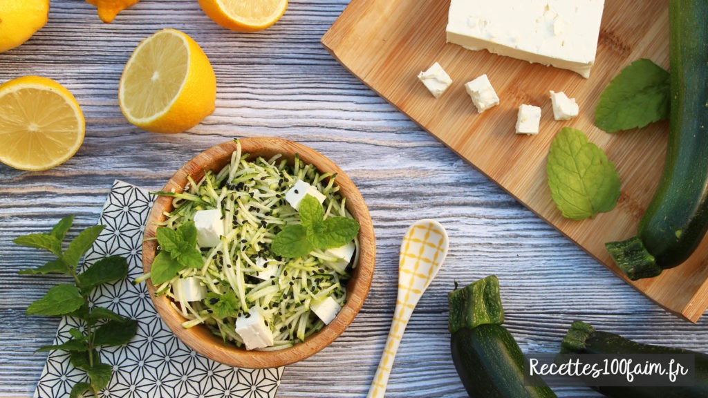 recette salade courgette feta menthe