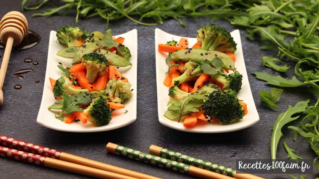 recette wok carotte brocoli pois gourmand