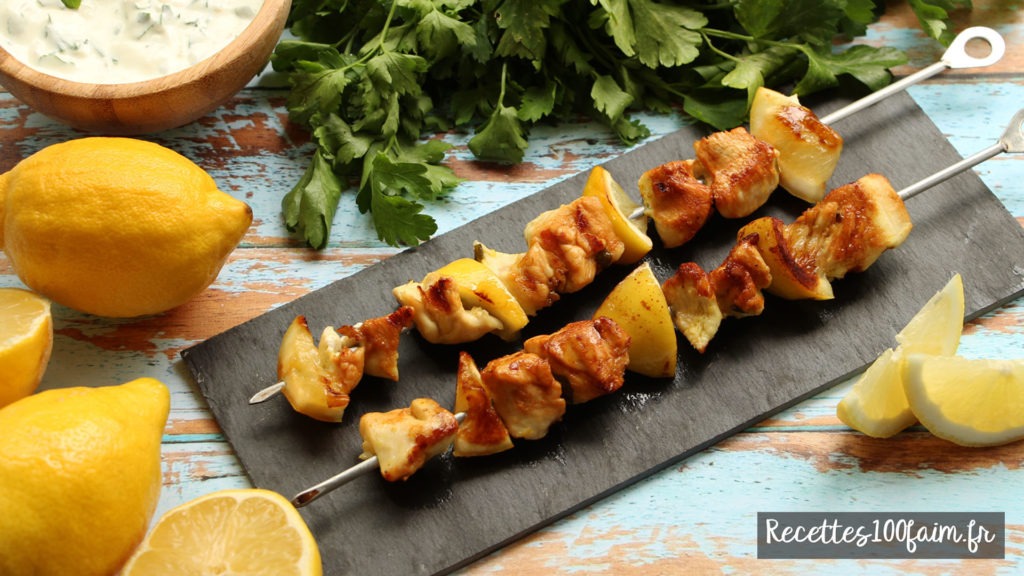 recette brochettes poulet marines olive citron