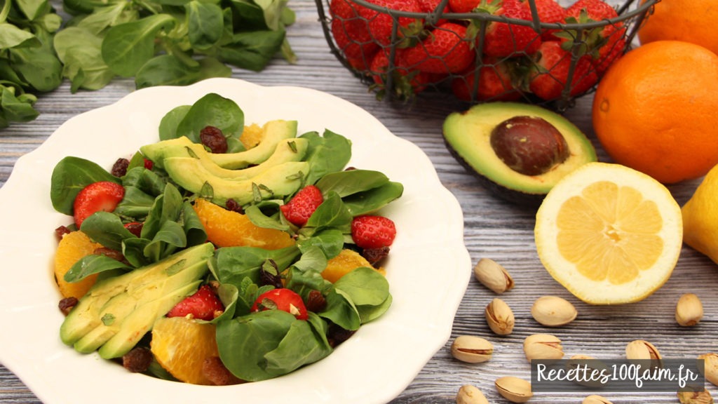 recette salade fraise avocat orange pistache