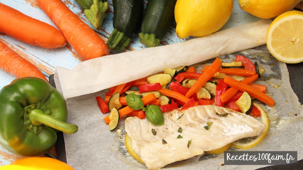 Papillote de poisson blanc aux légumes du soleil Recettes100faim Papillote de poisson blanc aux légumes du soleil Recettes100faim