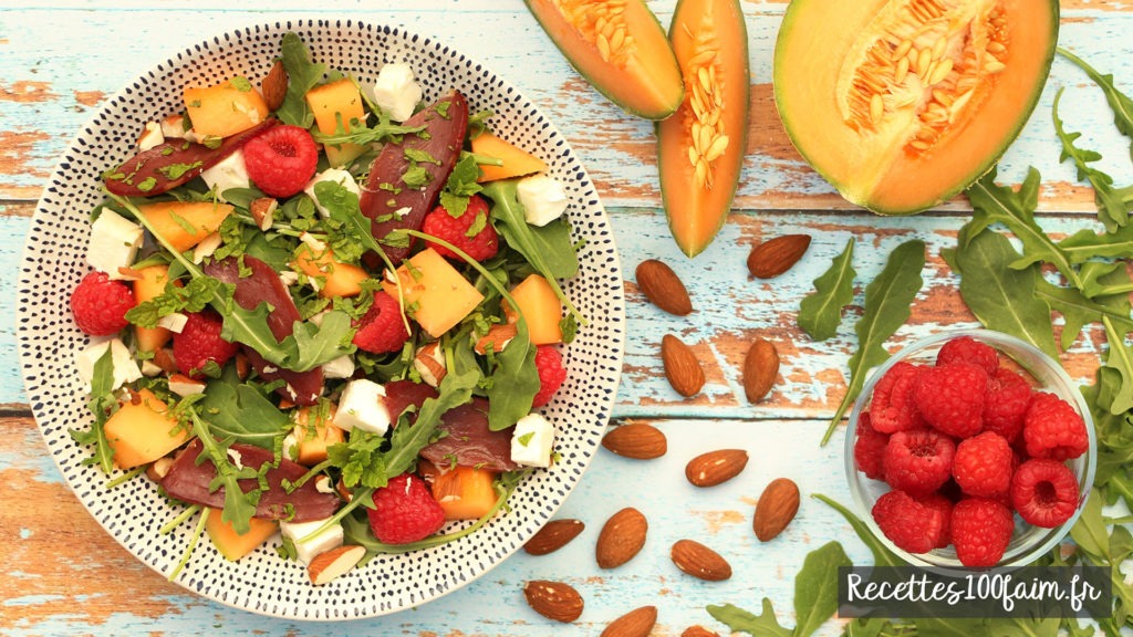 recette salade canard melon framboise