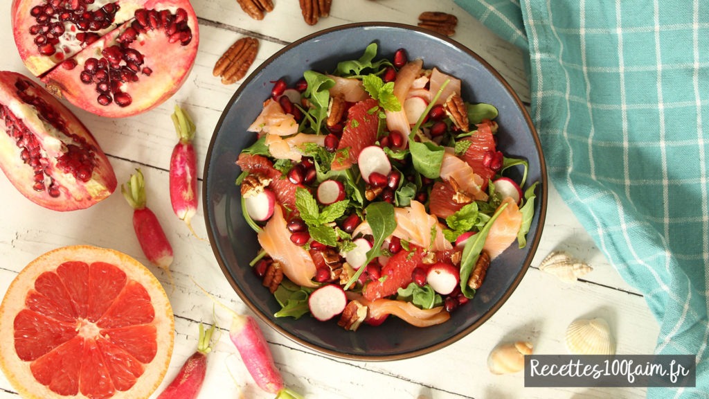 recette salade saumon grenade radis