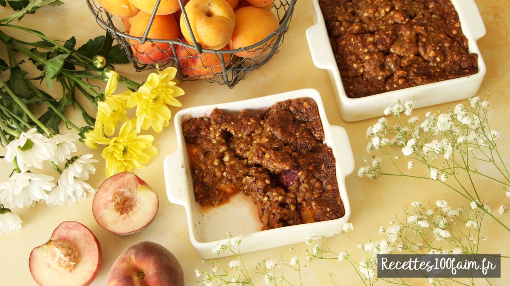 recette crumble peche abricot amande