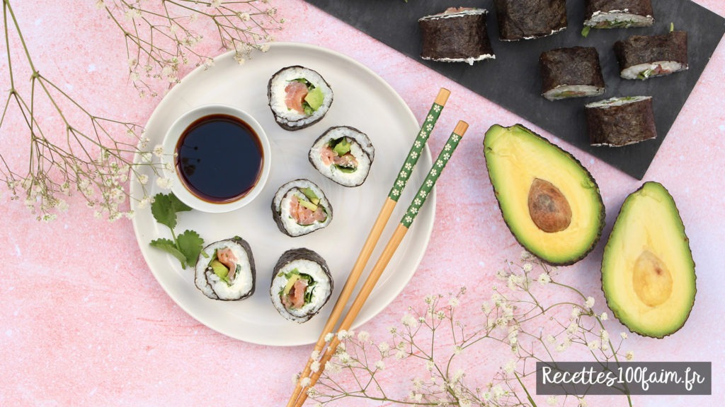 recette makis saumon avocat