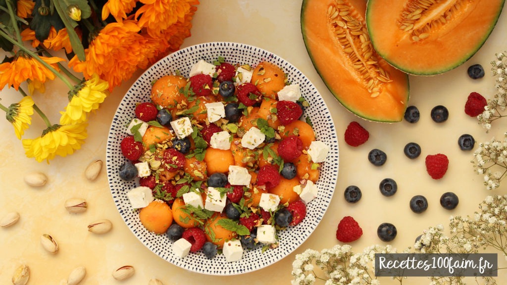 recette salade myrtille melon framboise