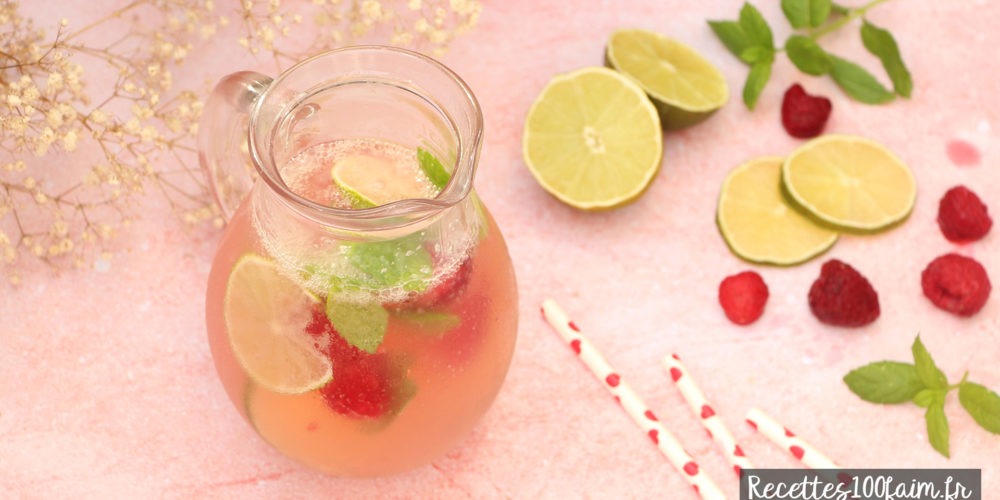 recette eau detox framboise citron