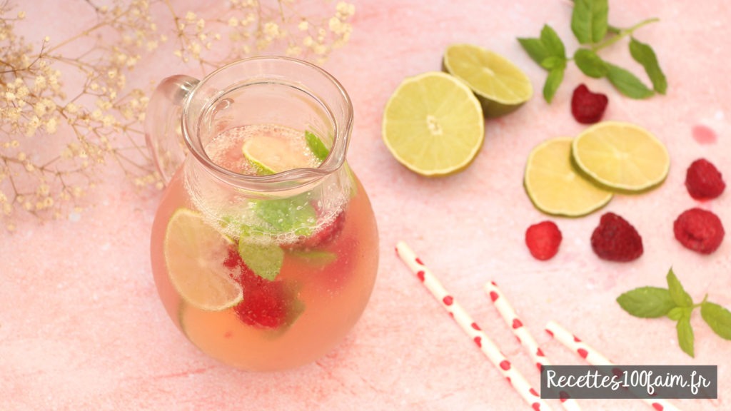 recette eau detox framboise citron