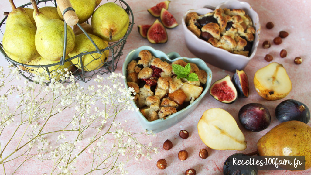 recette crumble figue poire noisett