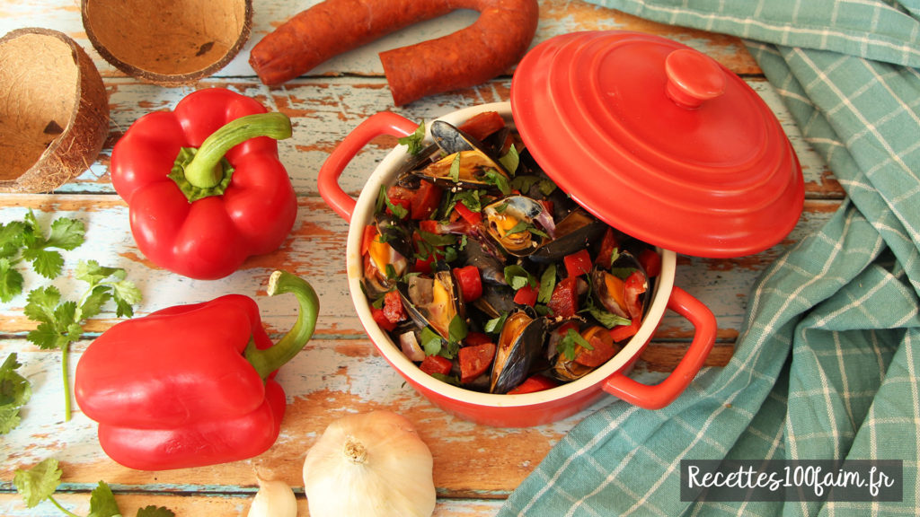 recette moule chorizo poivron coco