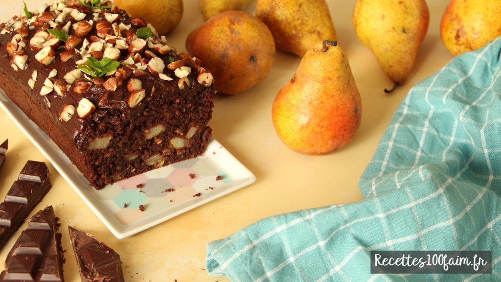 recette cake poire chocolat noir noisette