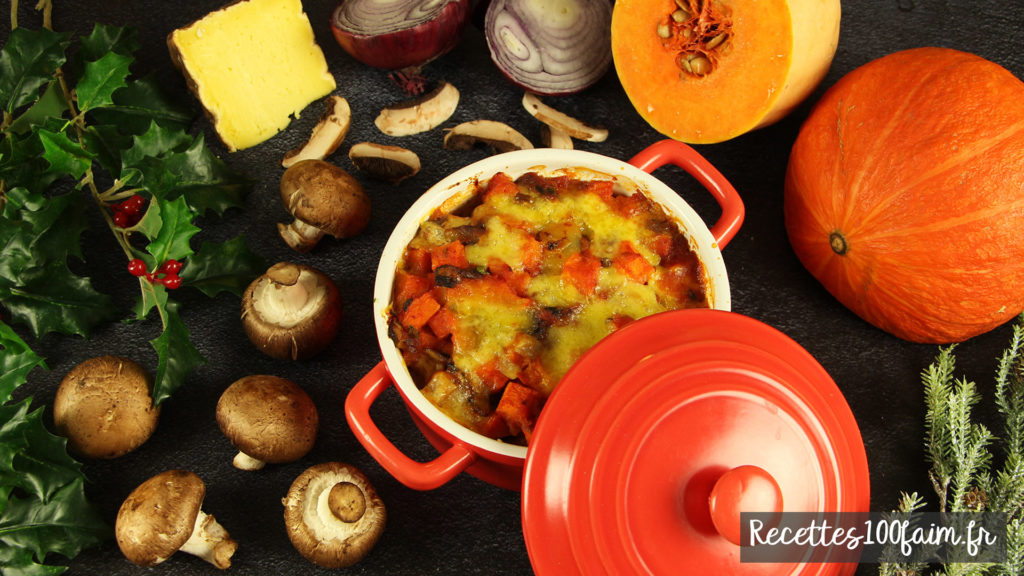 recette gratin courge champignons tomate