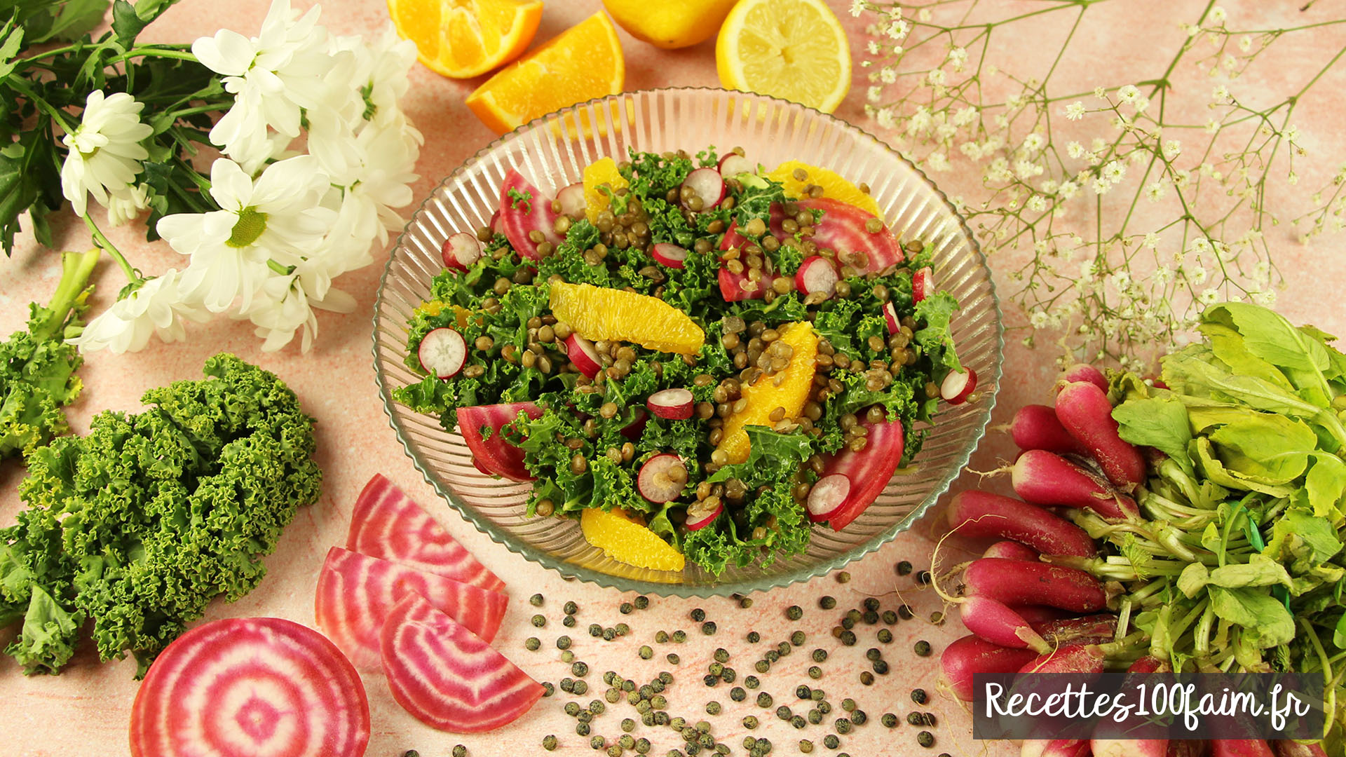 recette salade chou kale orange betterave radis
