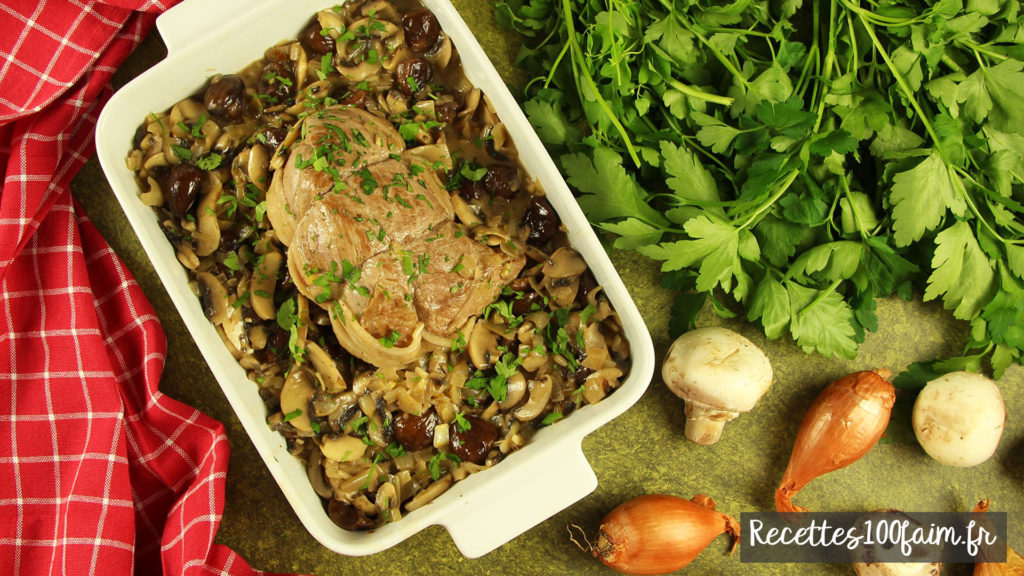 recette roti veau champignon chataigne