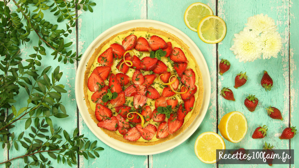 recette tarte lemon curd fraise menthe