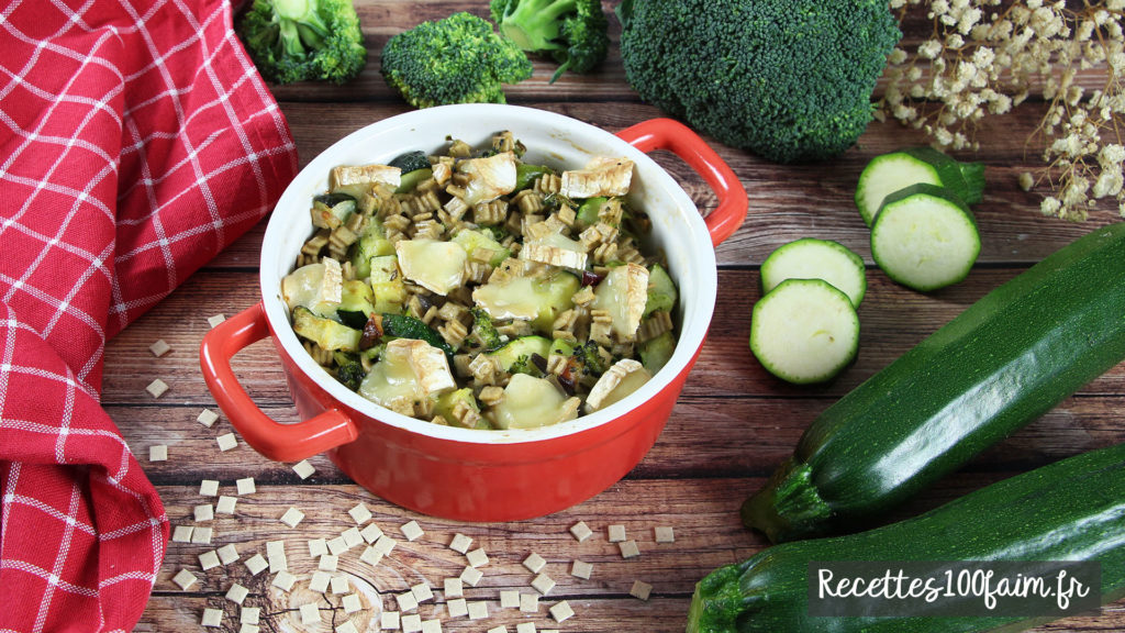 recette gratin crozets chevre courgette brocoli