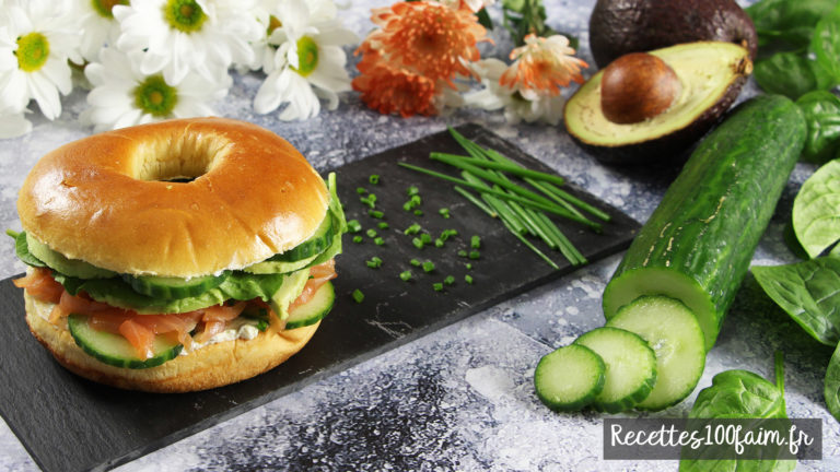 recette bagel saumon avocat fromage frais