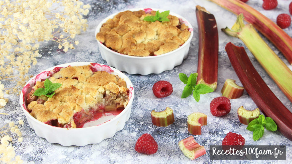 recette rumble rhubarbe framboise amandes