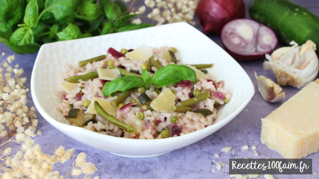 risotto haricot vert courgette petit pois