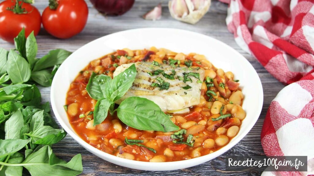 Poisson aux haricots blancs tomate & vin blanc | Recettes100faim