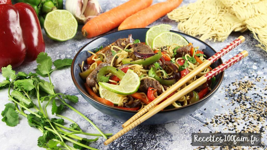 boeuf sauté légumes soja