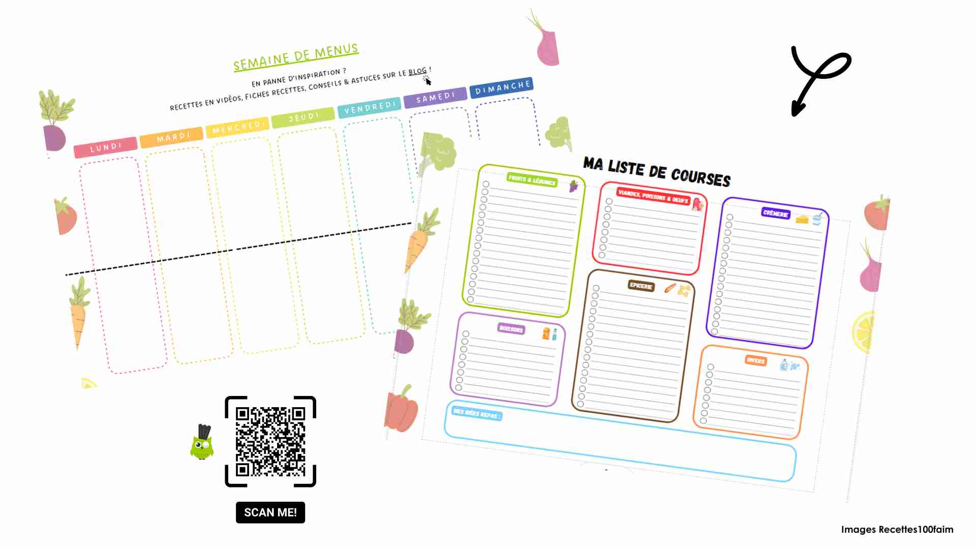 liste de courses menus