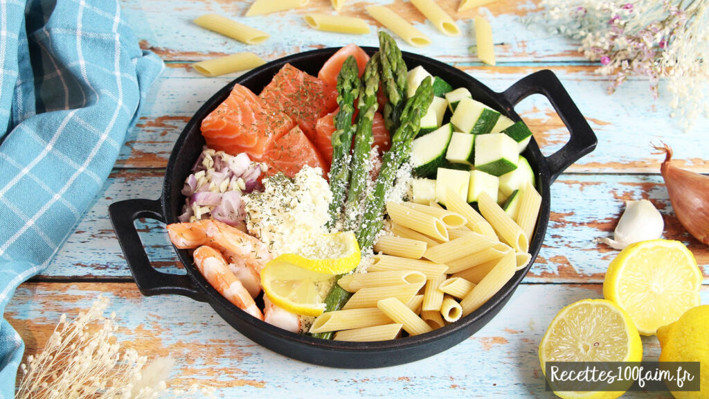 ont pot pasta crevette saumon