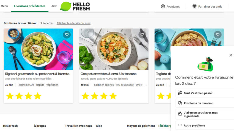 box recettes hello fresh avis