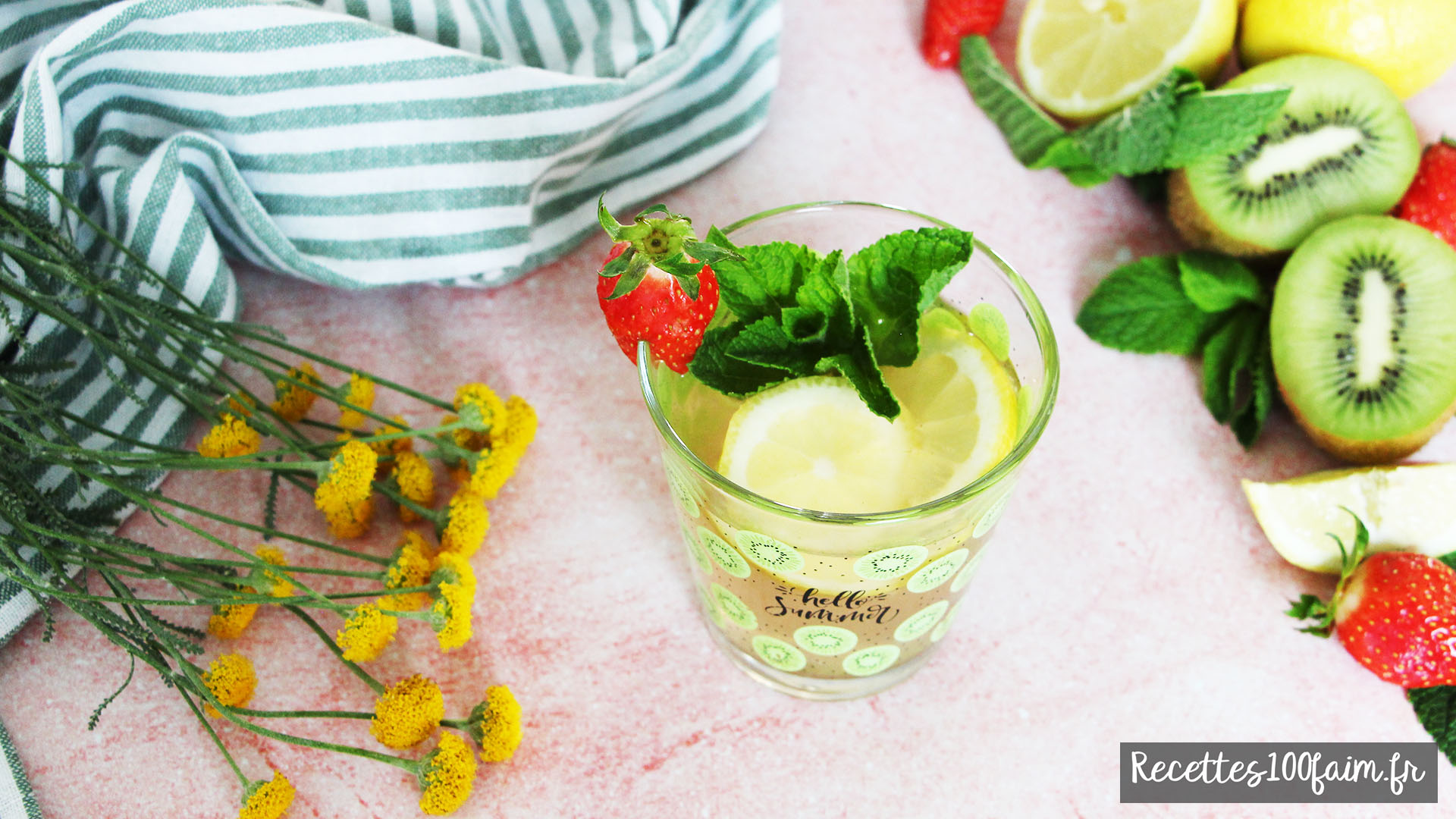 recette thé glacé kiwi fraise